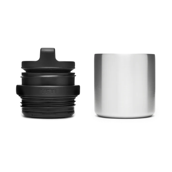 Black Yeti Drinkware Bottle Cup Cap a white background. Aailable at Kustom Workwear Waterford.