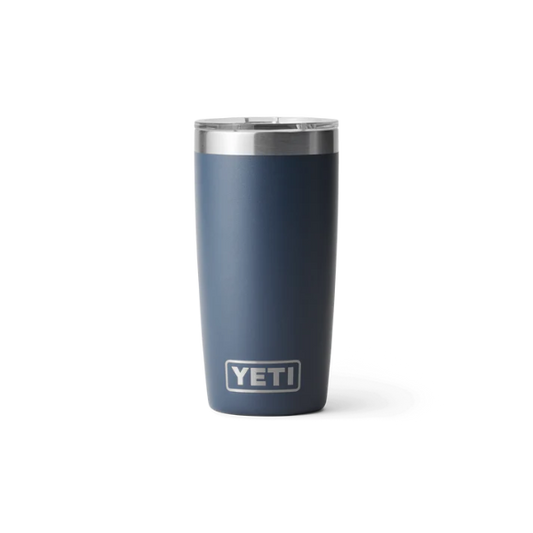 Navy YETI tumbler on a white background. Yeti Drinkware at Kustom Workwear Waterford.