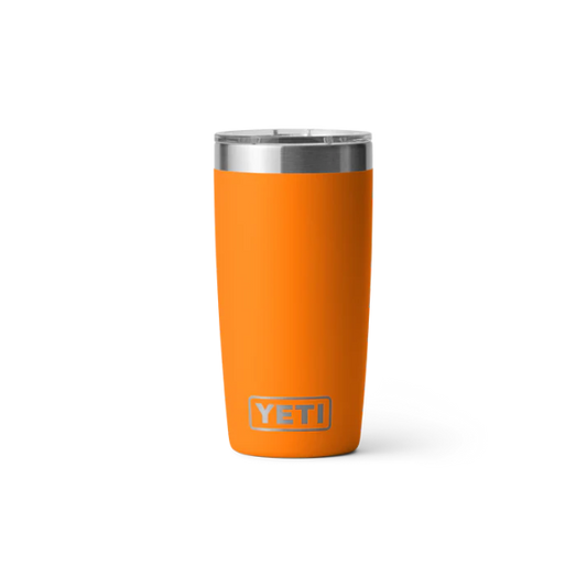 Orange YETI tumbler on a white background. Yeti Drinkware at Kustom Workwear Waterford.