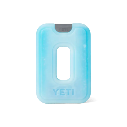 Blue YETI ice cooler on a white background. Shop Yeti Drinkware at Kustom Workwear.