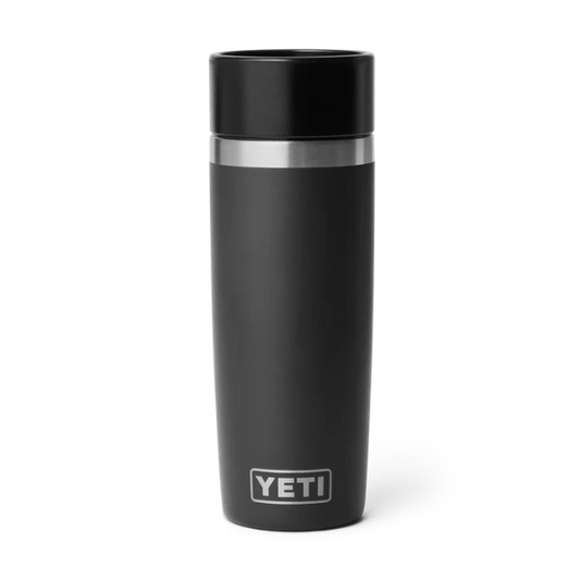 Black YETI insulated mug on a white background. Available at Kustom Workwear.