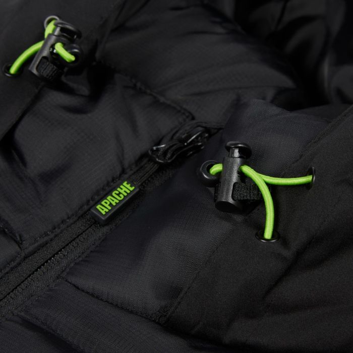 Close-up of Apache Ashcroft Hybrid Jacket zipper pull and fabric detail
