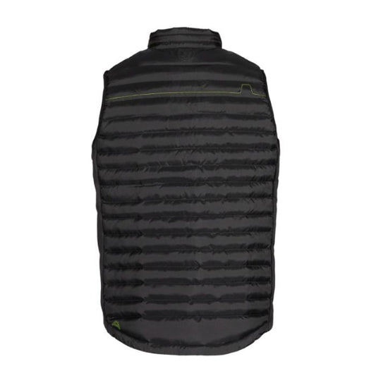 Black puffer Gilet on a white background