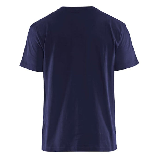 Back view of the Blaklader Workwear T-Shirt 3379 in Navy showing the plain rear panel and reinforced seams.