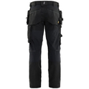 Full rear view of Black Blaklader Craftsman Trousers Stretch 1750 showing rear pockets, stretch zones, and reinforced details.