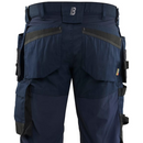 Rear view of Blaklader Craftsman Trousers Stretch 1750 with reinforced seat pockets and durable contrast stitching.