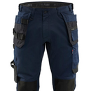 Close-up front view of Blaklader Craftsman Trousers Stretch 1750, highlighting stretch fabric, multi-use pockets, and button fastening.