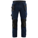 Full front view of Blaklader Craftsman Trousers Stretch 1750 with pre-bent knees and functional storage pockets.