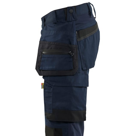 Detailed view of the detachable holster pocket on Blaklader Craftsman Trousers Stretch 1750, ideal for tool storage.