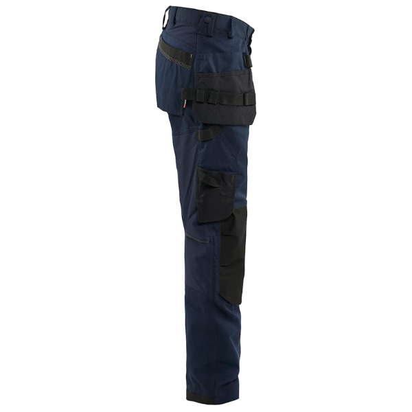 Right profile of Blaklader Craftsman Trousers Stretch 1750, featuring multiple compartments and kneepad pockets.