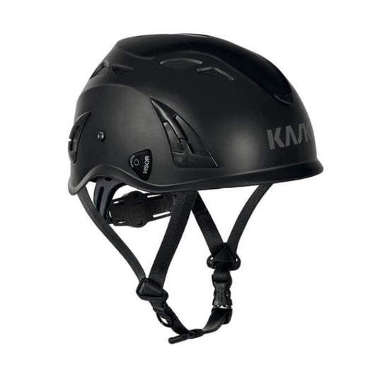 Black KASK Safety helmet with visible branding on a white background.