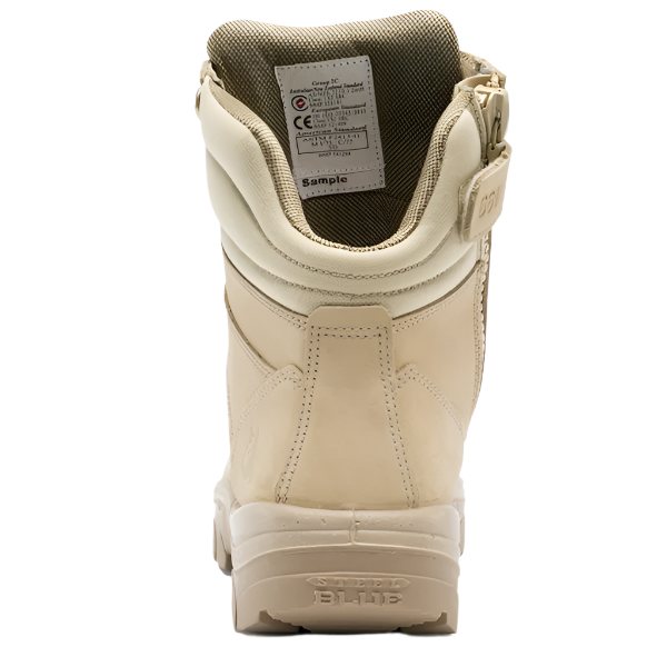 Ankle-high Steel Blue Zip boot in sand – shop now at Kustom Workwear