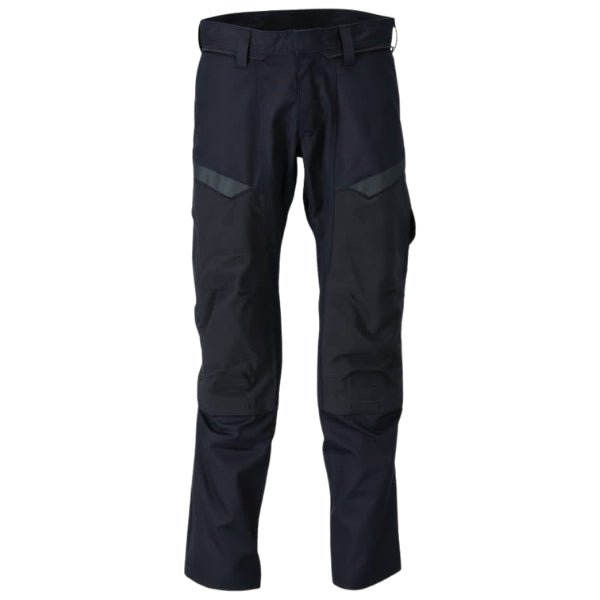 Front view of the Mascot Flame Retardant Work Trousers 21579-281 with CORDURA kneepad pockets and stretch zone panelling.