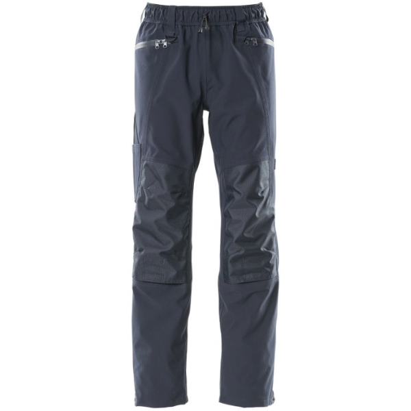 Front view of Mascot Accelerate Over Trousers 18690 in black, designed for weather protection with a roomy fit.