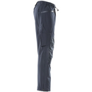 Right profile view of black Mascot 18690 over trousers with reflective piping and weatherproof material.
