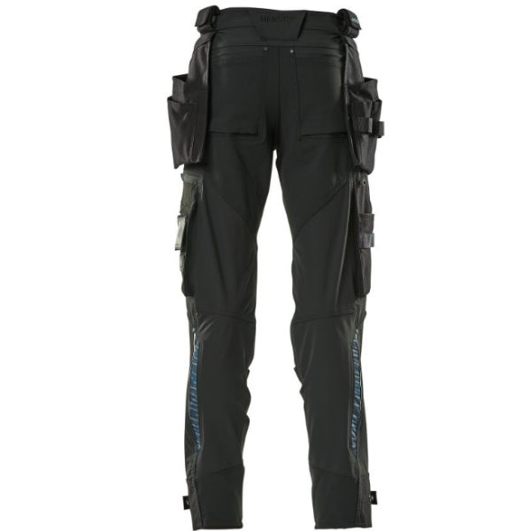 Rear view of Mascot Advanced Workwear Trousers 17031 with dual back pockets and reinforced seams – high-performance fit from Kustom Workwear.