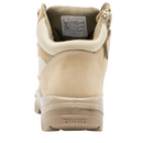 Rear angle showing logo and ankle padding on sand-colored Parkes S3.