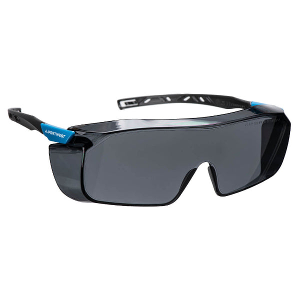 Protective Eyewear Ireland – Portwest Top OTG safety glasses worn over prescription glasses