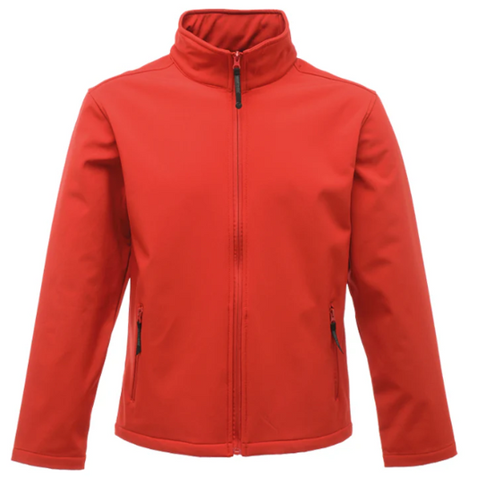 Front view of the Regatta Classic Softshell Jacket TRA681 in Classic Red showing zip pockets and 3-layer softshell construction.