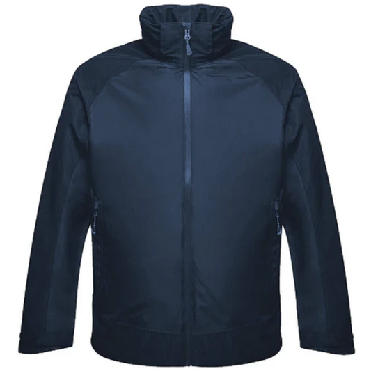 Navy blue Regatta jacket on a white background.