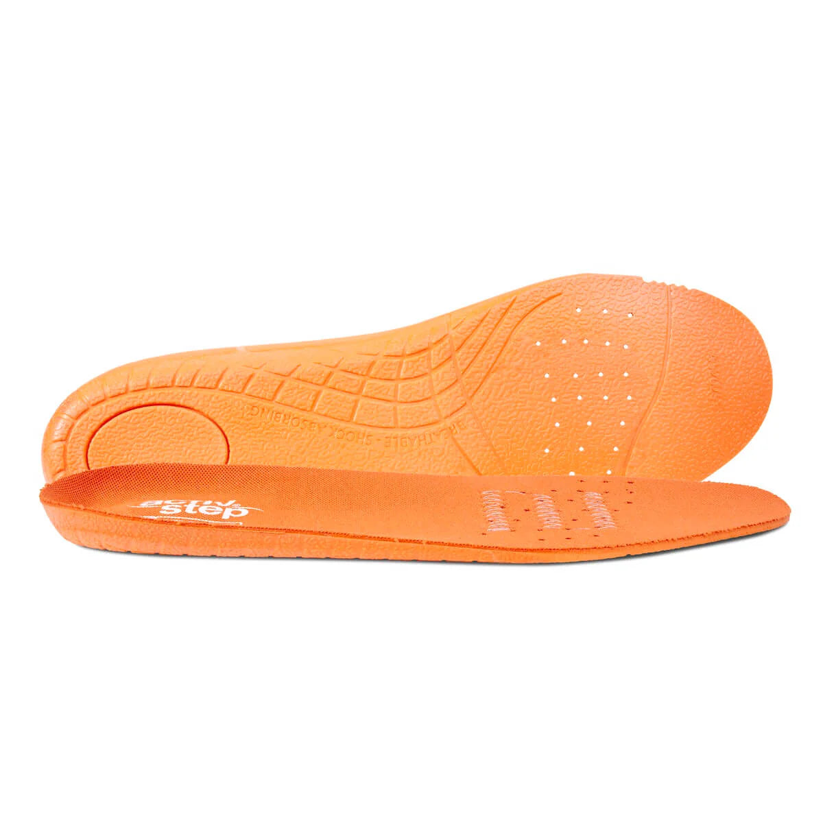 Insole view of the Rockfall Hudson RF841 safety boot showing the anti‑fatigue cushioned comfort footbed designed to provide support and reduce fatigue during long work shifts, displayed on a white background.
