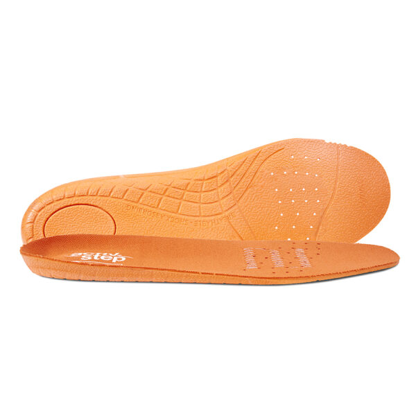 Insole view of the Rockfall Medway RF851 safety boot displaying the shock‑absorbing comfort footbed designed to reduce fatigue and provide support during long work shifts, photographed on a white background.