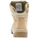 Beige boot with a visible brand label on a white background.