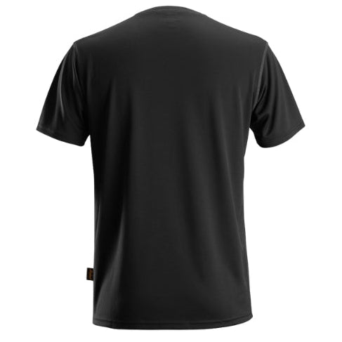 Back view of the Snickers Work T-Shirt 2558 in black, showing the flatlock seam construction and regular workwear fit.