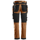 Back view of Snickers 6241 brown stretch work trousers – Kustom Workwear.