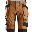 Back view of Snickers 6241 brown stretch work trousers – Kustom Workwear.