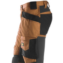 Multicolored work pants with brown, black, and gray sections on a white background - Kustom Workwear
