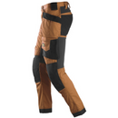 Left-side profile of Snickers 6241 brown stretch trousers