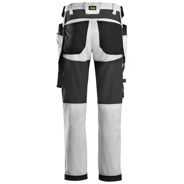 Back view of Snickers 6241 white stretch work trousers – available at Kustom Workwear