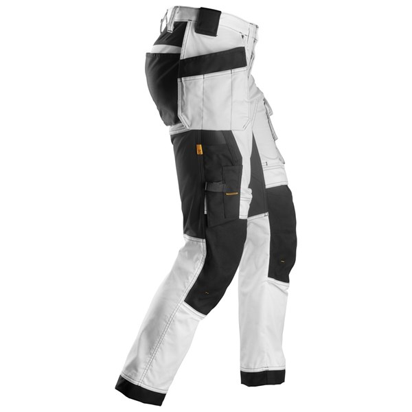 Right-side profile of Snickers 6241 white work trousers – Snickers Workwear
