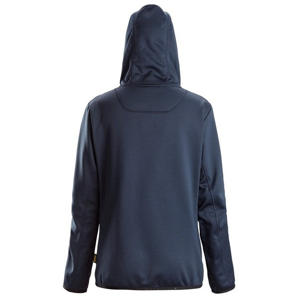 Back view of the Snickers Women’s Full Zip Fleece Hoodie 8057 showing the hooded design and long sleeves.
