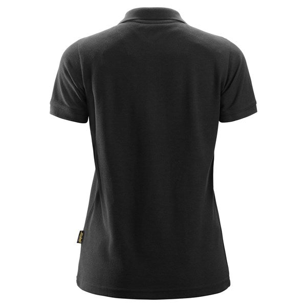 Back view of the Snickers Women’s Short Sleeve Polo Shirt 2702 showing the straight hem and short-sleeve design.