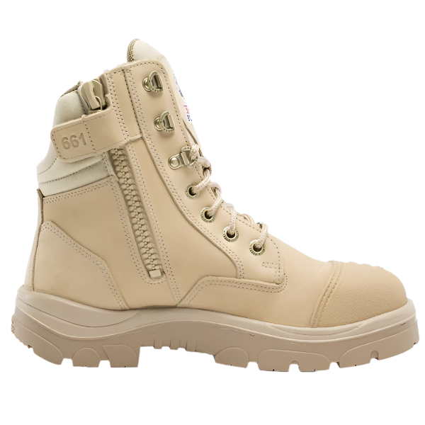 Padded collar and ankle support on Steel Blue zip safety boot sold by Kustom Workwear