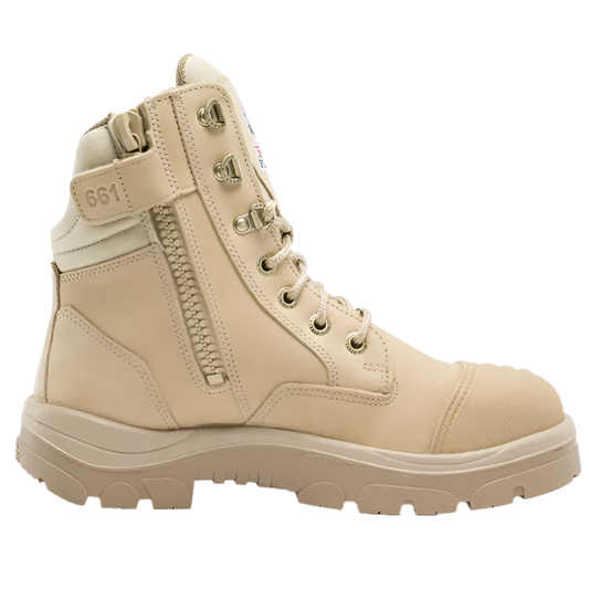 Padded collar and ankle support on Steel Blue zip safety boot sold by Kustom Workwear