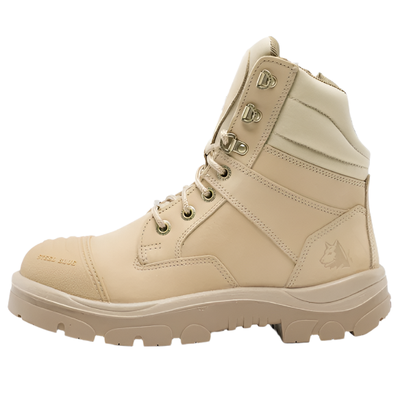 Sturdy Nubuck leather finish on Steel Blue Southern Cross Zip boot from Kustom Workwear