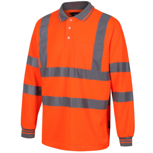 Traega TPSL02 Hi-Vis Long Sleeve Polo Shirt