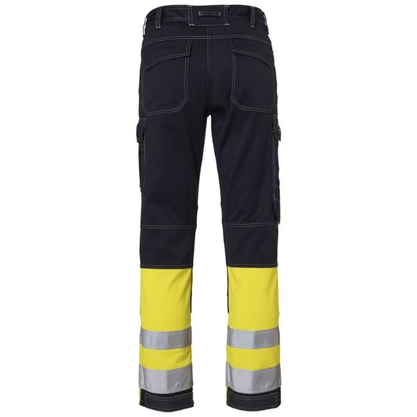 Back view of the Tranemo Flame Retardant Trousers 502088 showing Cantex Stretch back panel and reinforced back hem.