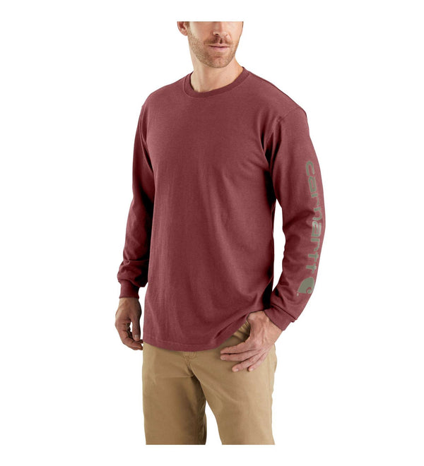 Carhartt EK231 Relaxed Fit Heavyweight Long-Sleeve Logo Sleeve Graphic T-Shirt
