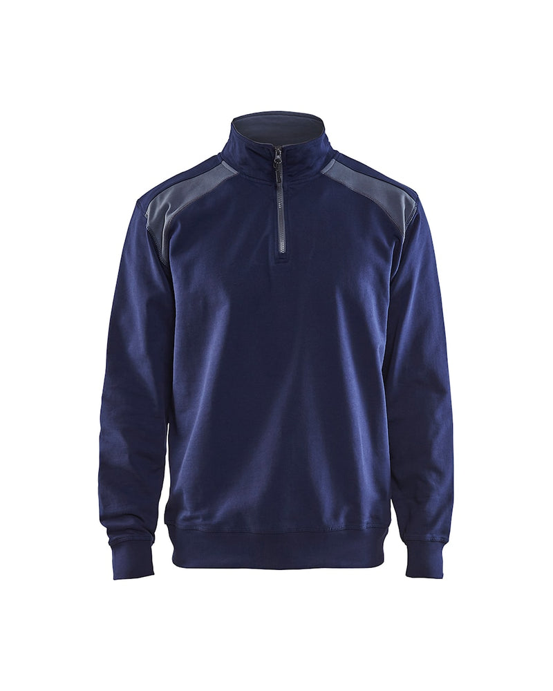 Blaklader 3353 Half-Zip 2-Tone Sweatshirt Navy Blue/Grey