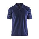 Navy blue Blaklader 3324 polo shirt with ribbed collar and reinforced neck and shoulder seams.