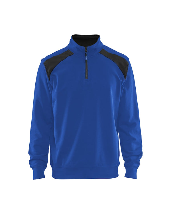 Blaklader 3353 Half-Zip 2-Tone Sweatshirt Cornflower Blue/Black