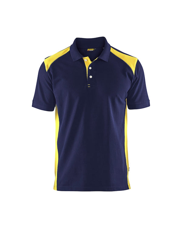 Blaklader 3324 Polo Shirt Navy Blue/Vis Yellow