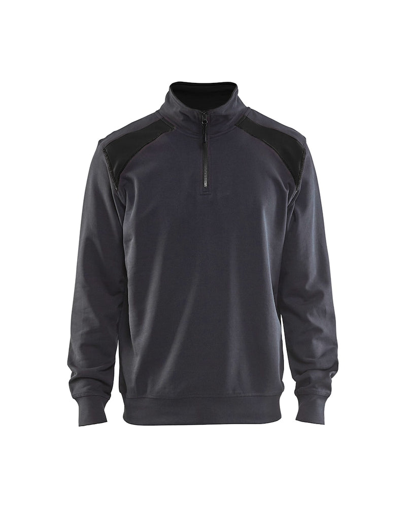 Blaklader 3353 Half-Zip 2-Tone Sweatshirt Mid Grey/Black