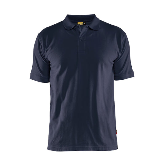 A navy Blaklader 3435 polo shirt with a classic design, including a collar and short sleeves.
