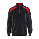 Blaklader 3353 Half-Zip 2-Tone Sweatshirt - Black/Red