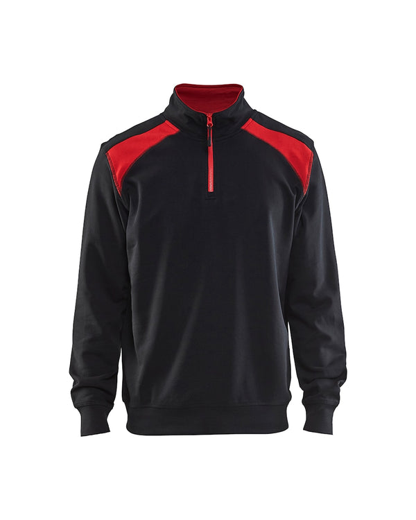Blaklader 3353 Half-Zip 2-Tone Sweatshirt Black/Red